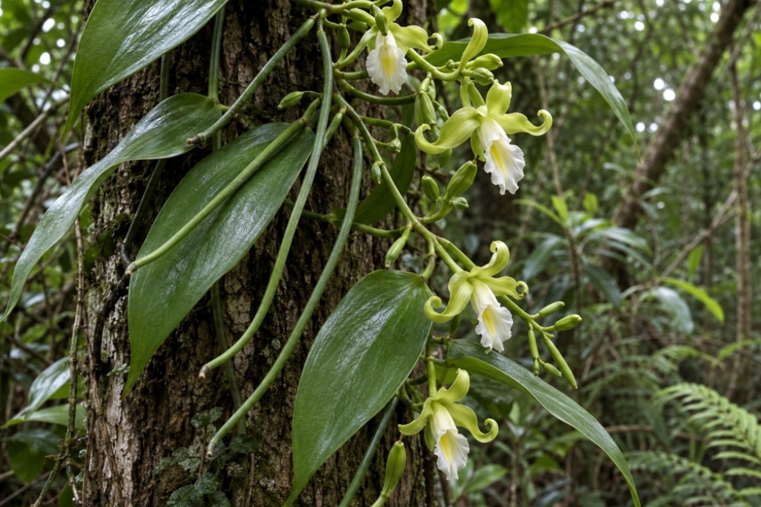 Florida Vanilla mexicana growing in native wild habitat